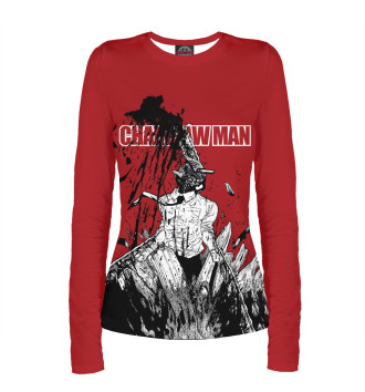 Женский Лонгслив Человек бензопила в крови | Chainsaw Man